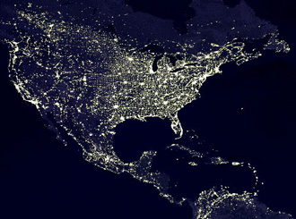Light pollution as seen from space