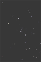 The constellation Orion as seen through a light polluted sky
