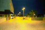 Cut-off lighting lights the sidewalk, not the sky